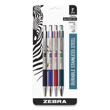 Zebra® F-301 Ballpoint Pen, Retractable, Fine 0.7 Mm, Assorted Ink And Barrel Colors, 4-pack freeshipping - TVN Wholesale